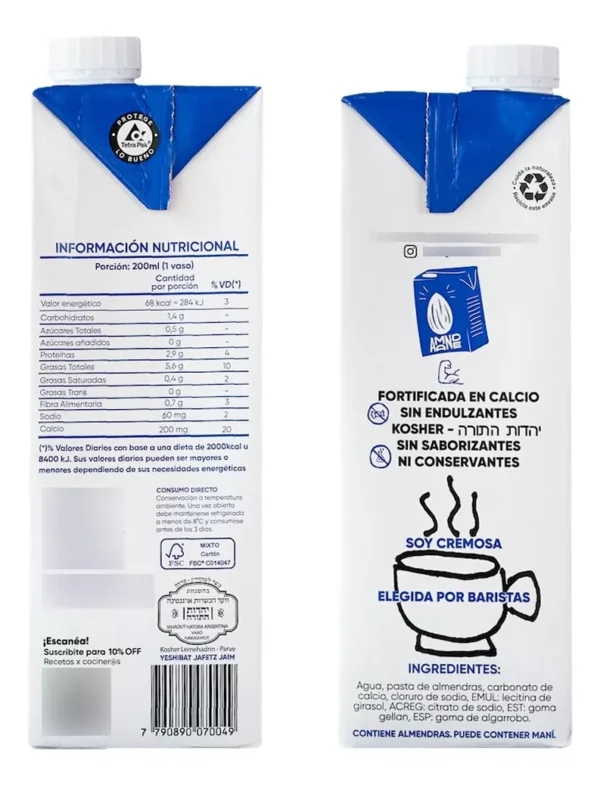 Leche De Almendras Vegana Amande Sin Tacc 1L - Image 3